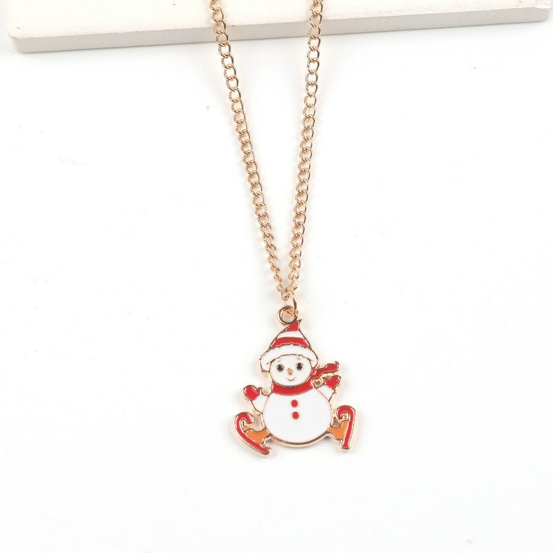 Cute Christmas Necklace- Santa Claus, Snowman, Elk Pendant Necklace Jewelry For Women