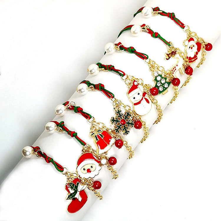 Christmas Bracelet- Snowman Santa Claus Tree Snowflake Elk For Women