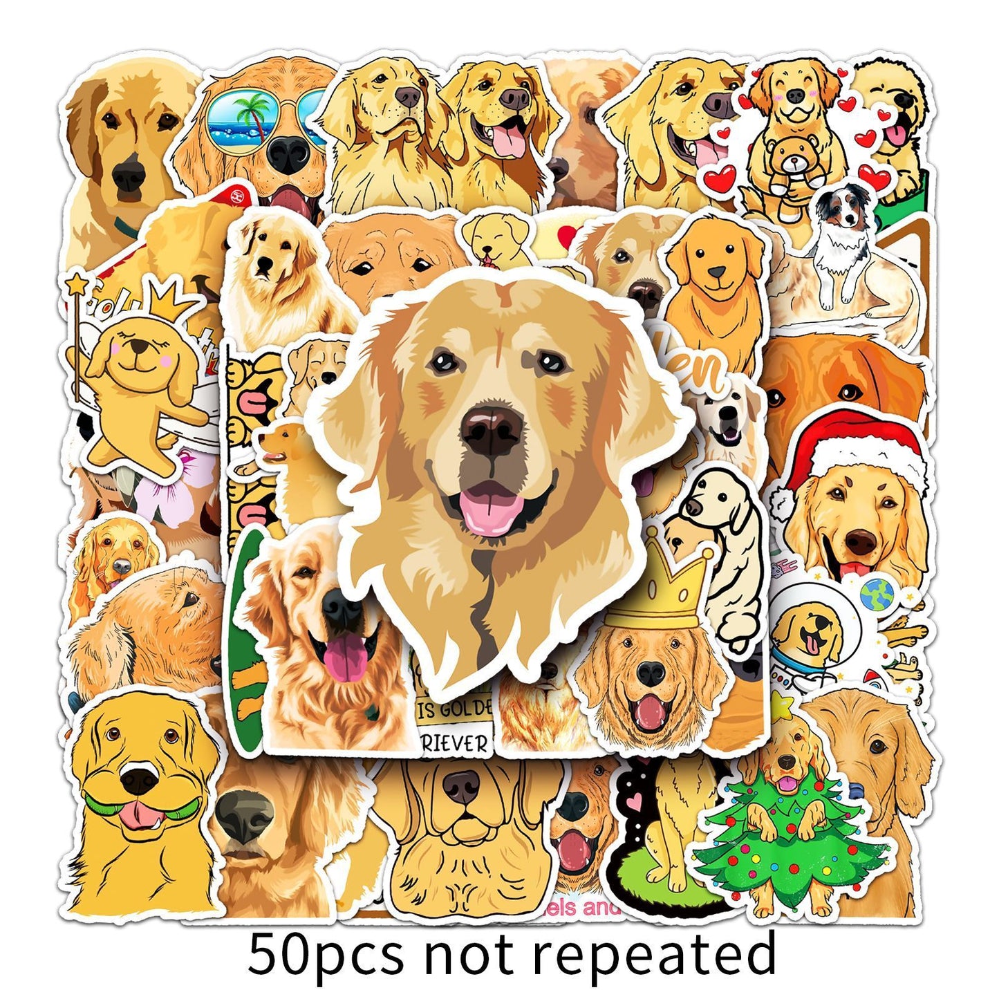 50 Golden Retriever Graffiti Personalized Cartoon Animal DIY Stickers