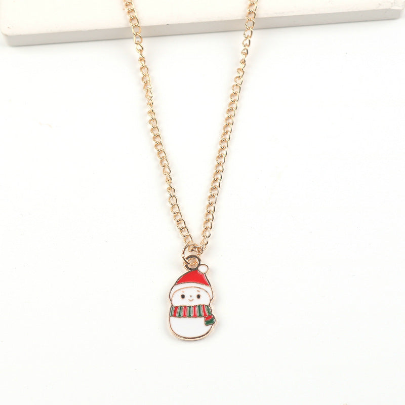 Cute Christmas Necklace- Santa Claus, Snowman, Elk Pendant Necklace Jewelry For Women