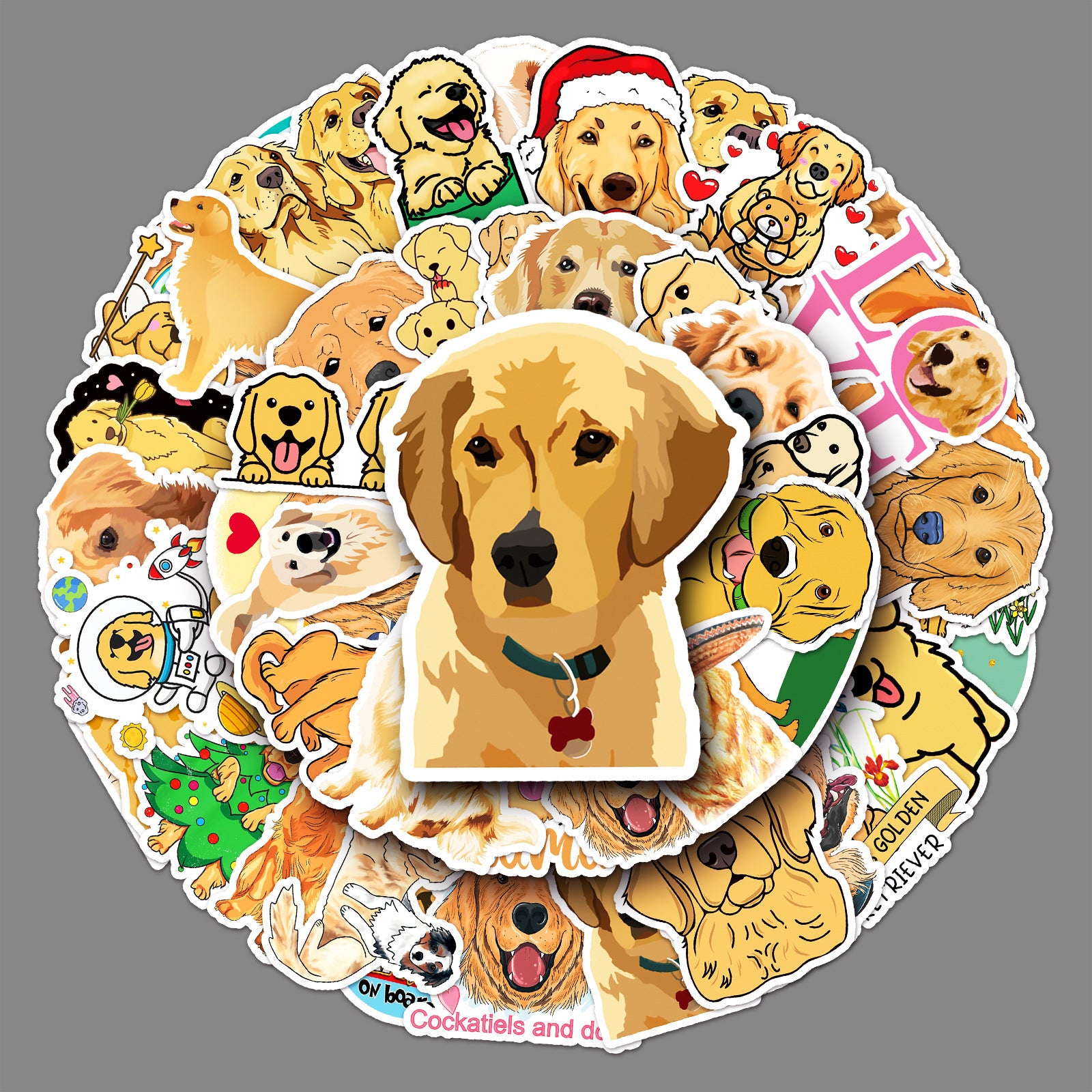 50 Golden Retriever Graffiti Personalized Cartoon Animal DIY Stickers