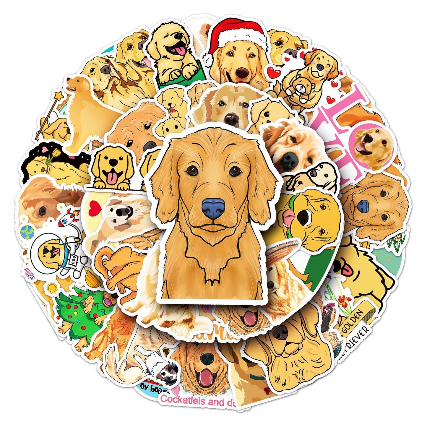 50 Golden Retriever Graffiti Personalized Cartoon Animal DIY Stickers