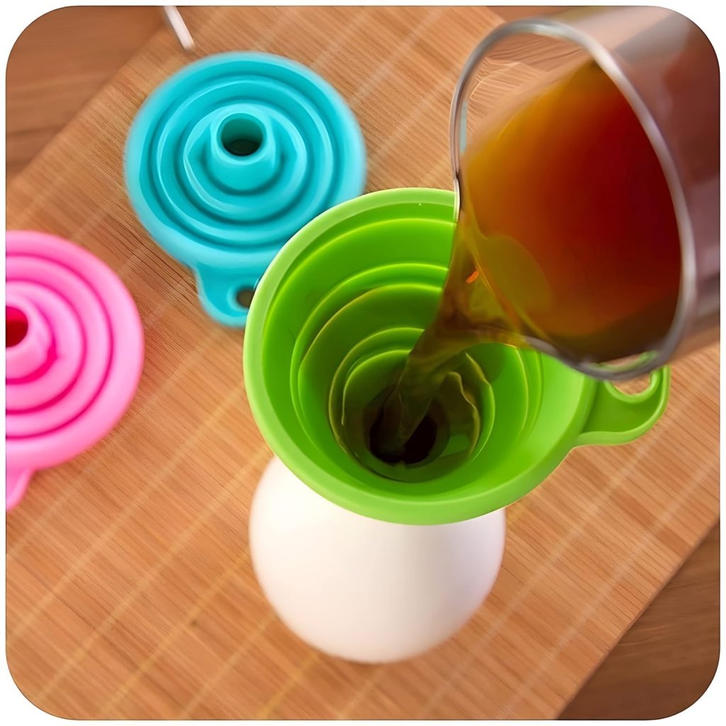 Collapsible Silicone Funnel for Liquids