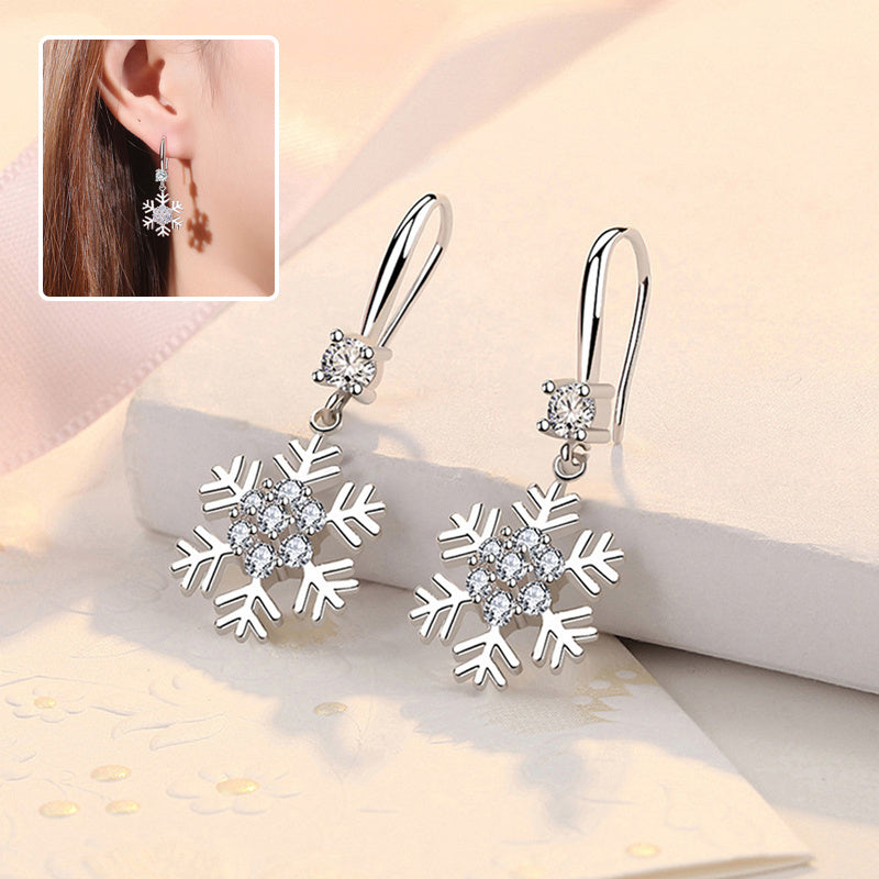 Snowflake Earrings With Rhinestones Fashion Personalized Christmas Earrings For Women