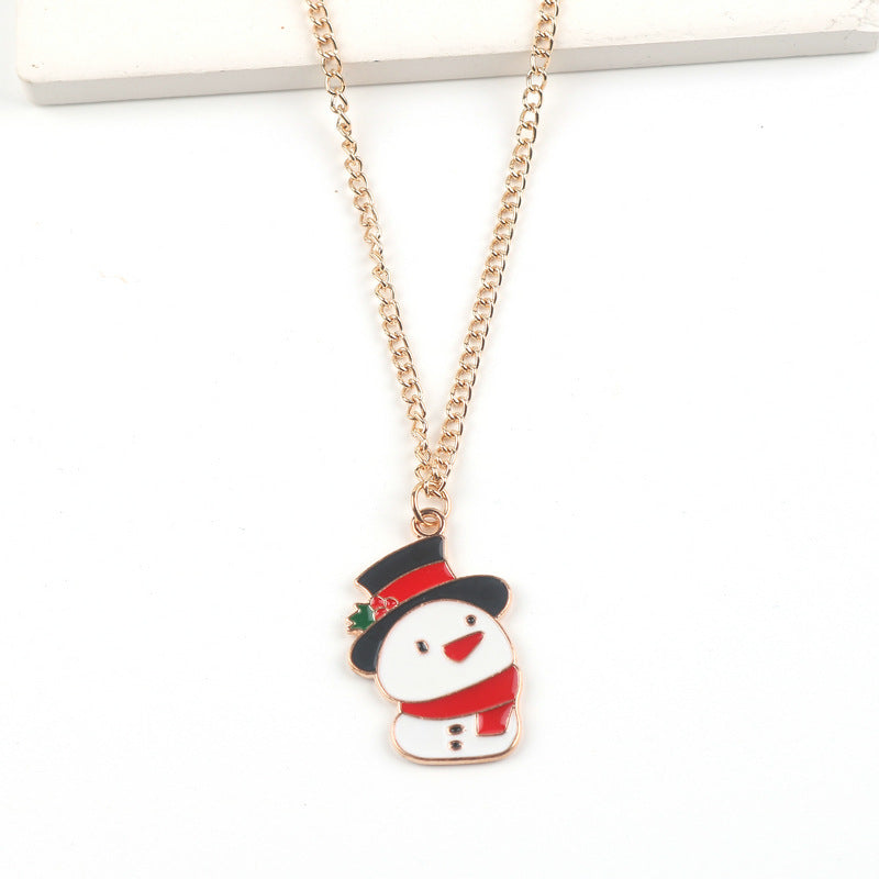 Cute Christmas Necklace- Santa Claus, Snowman, Elk Pendant Necklace Jewelry For Women