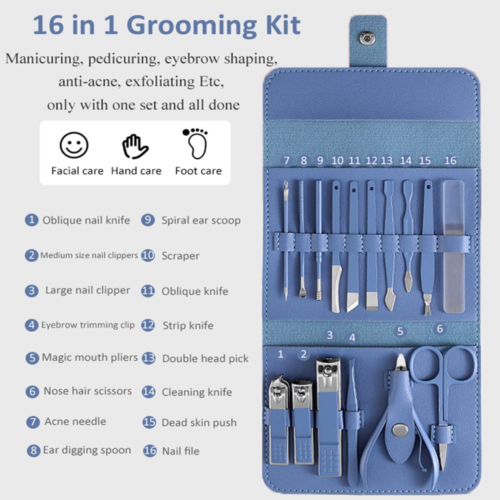 16-Piece Manicure and Pedicure Nail Cutter Kit