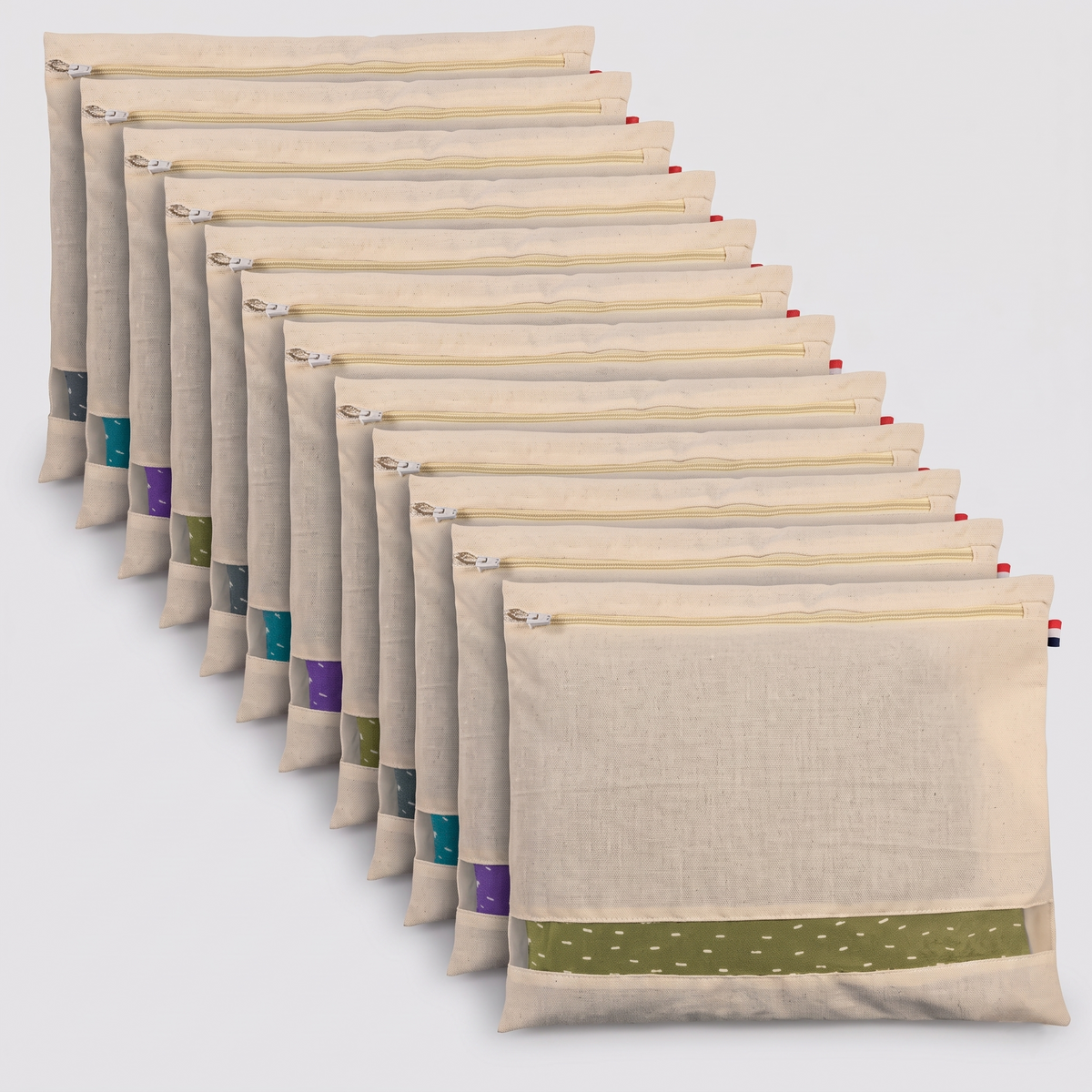 Cotton Saree Storage Bag with Zip (16" × 14")